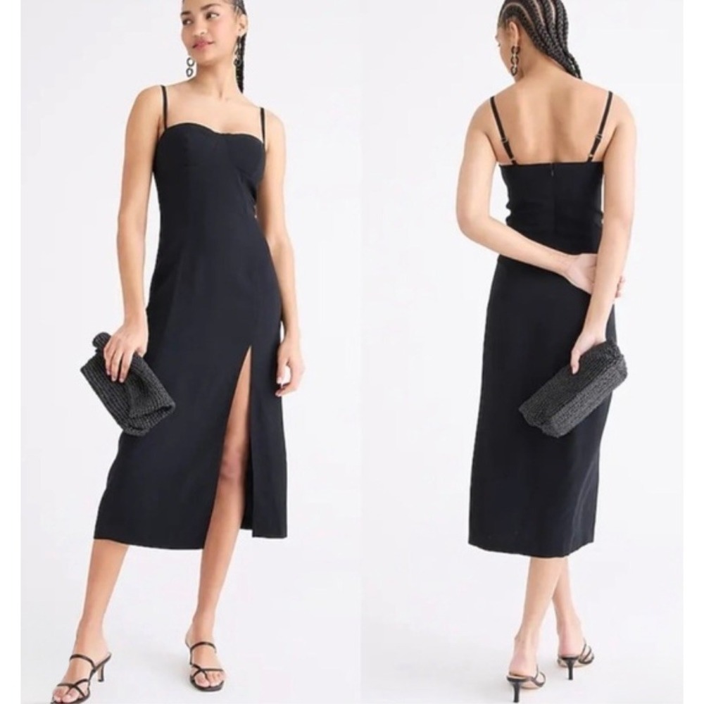 J.Crew Collection‎ Bustier Maxi Dress 4 Black NWT BD507 Slit Graduation Formal